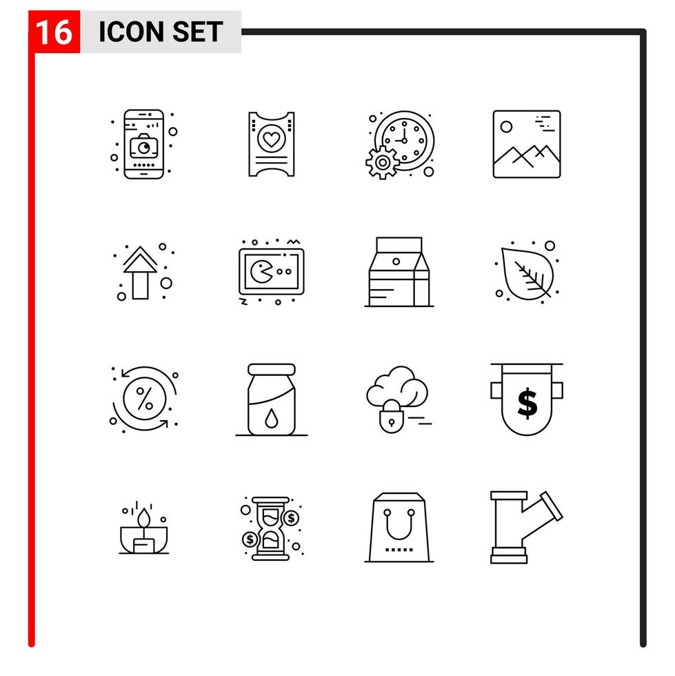 satz von 16 modernen ui symbolen symbole zeichen für pfeile kanada management bildergalerie editierbare vektordesignelemente vektor
