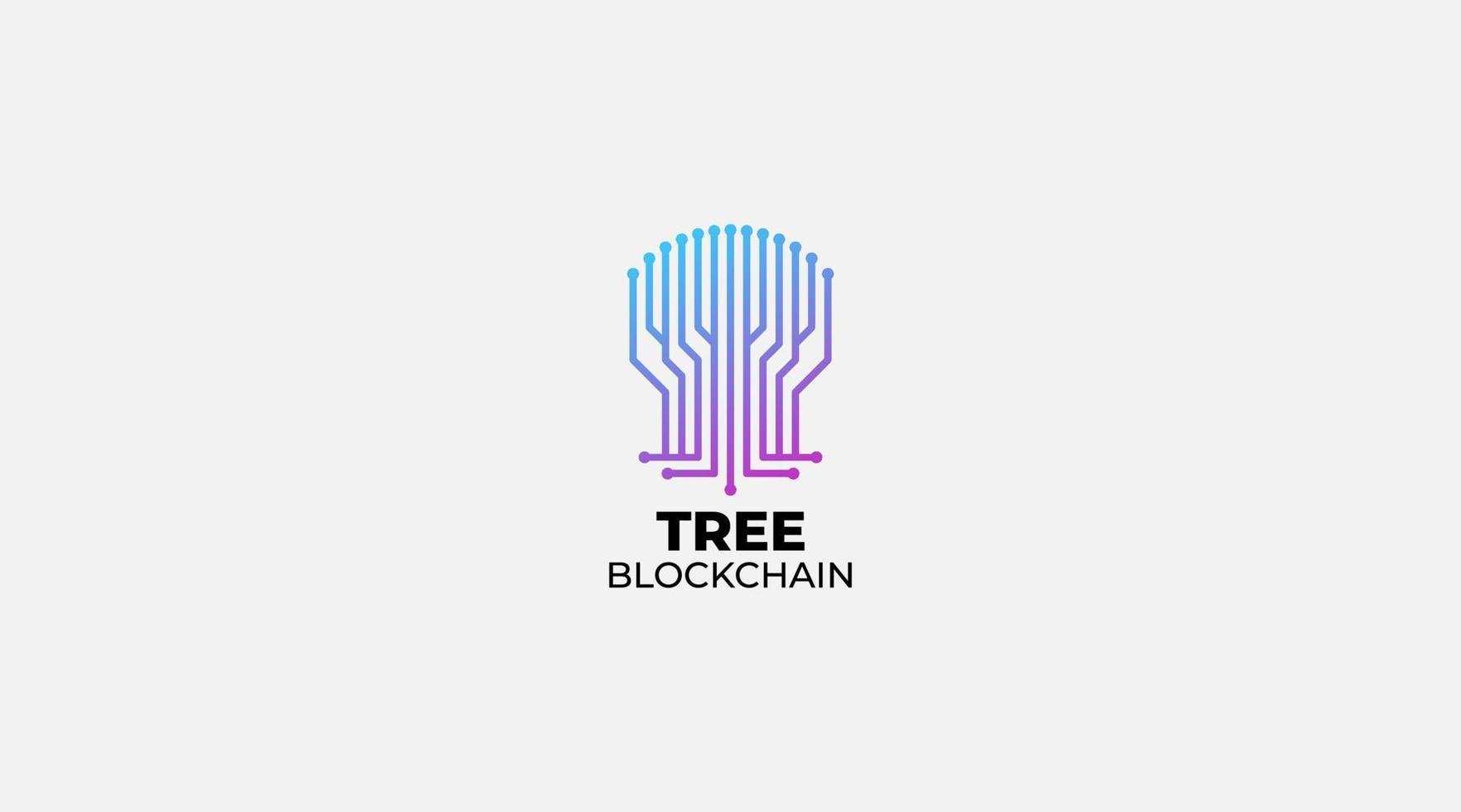 digitale Baum-Blockketten-Logo-Design-Vektorillustration vektor