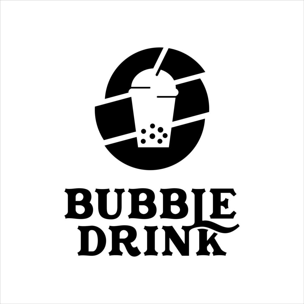 Boba-Logo-Design Bubble Tea-Vektor vektor