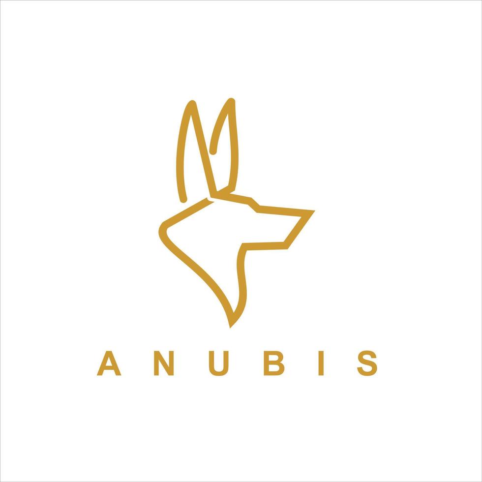 anubis logotyp huvud vektor enkel linje