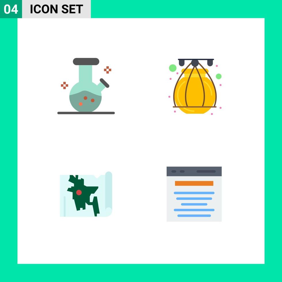 4 universell platt ikoner uppsättning för webb och mobil tillämpningar demo flaska bangla Indien bangladesh företag redigerbar vektor design element