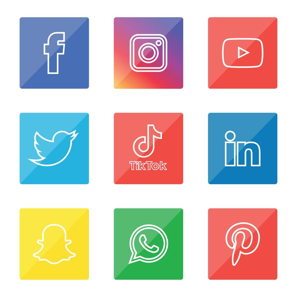 sociala medier ikoner som logotyp vektor illustratör