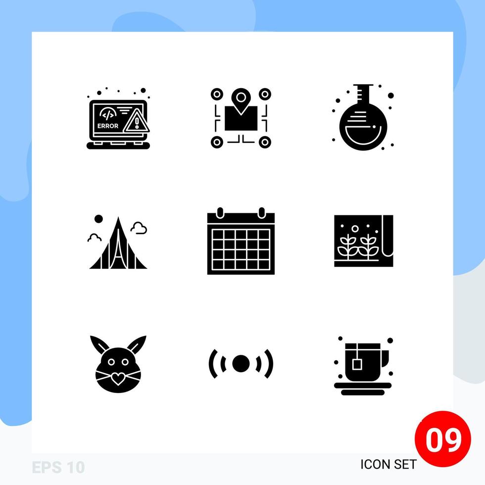 modern uppsättning av 9 fast glyfer pictograph av landmärke konstruktion område byggnad burk redigerbar vektor design element