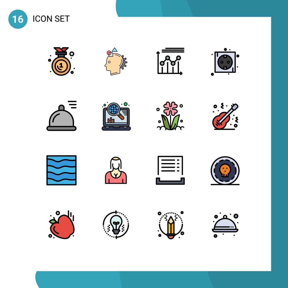 uppsättning av 16 modern ui ikoner symboler tecken för plugg eco bearbeta styrelse tillväxt redigerbar kreativ vektor design element