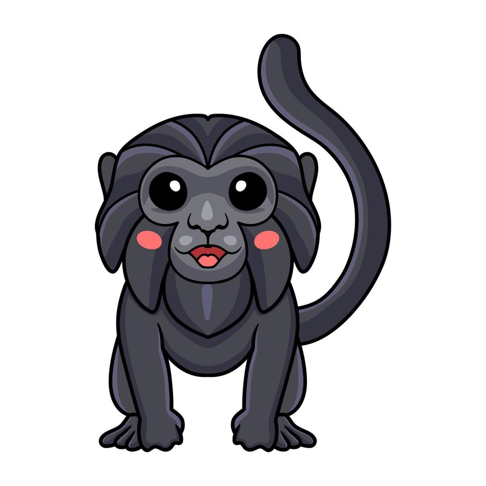 süßer Goeldi-Affen-Cartoon posiert vektor