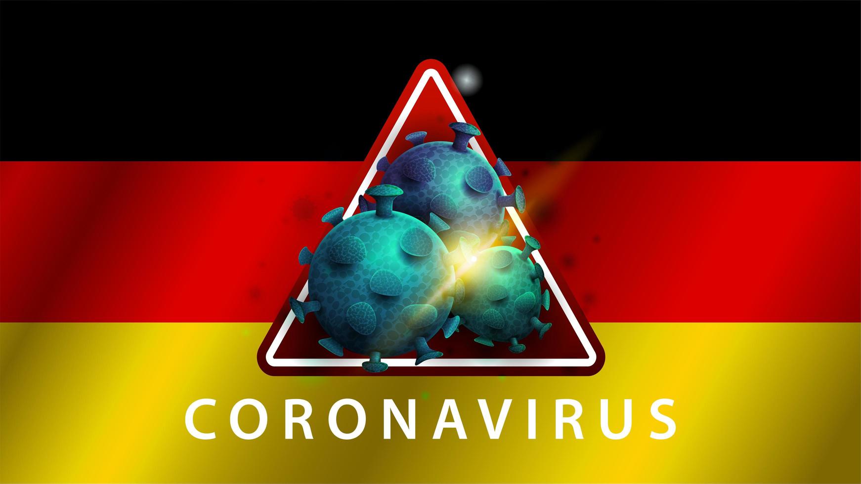 tecken på coronavirus covid-2019 på tysk flagga vektor