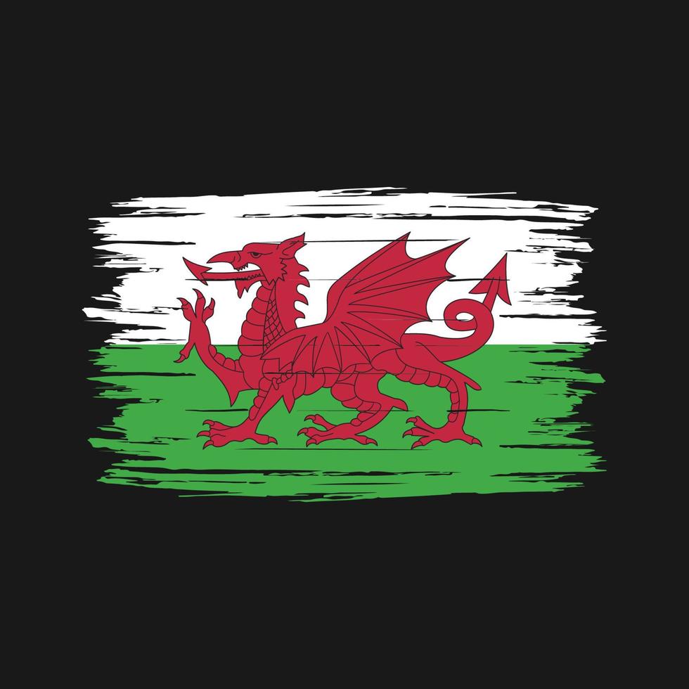 Wales-Flagge-Pinsel vektor