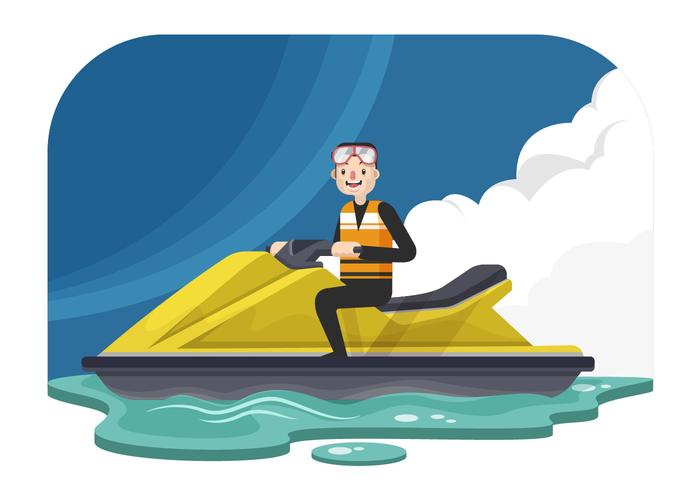 Mann auf einem Jet Ski Vektor-Illustration vektor