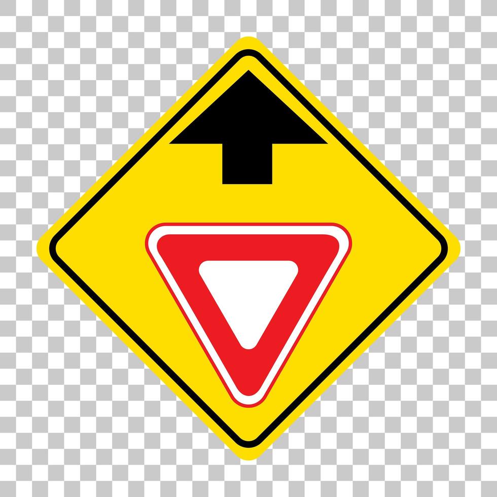 gul trafikvarningsskylt på vit bakgrund vektor