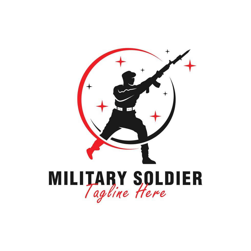 militär soldat vektor illustration logotyp design
