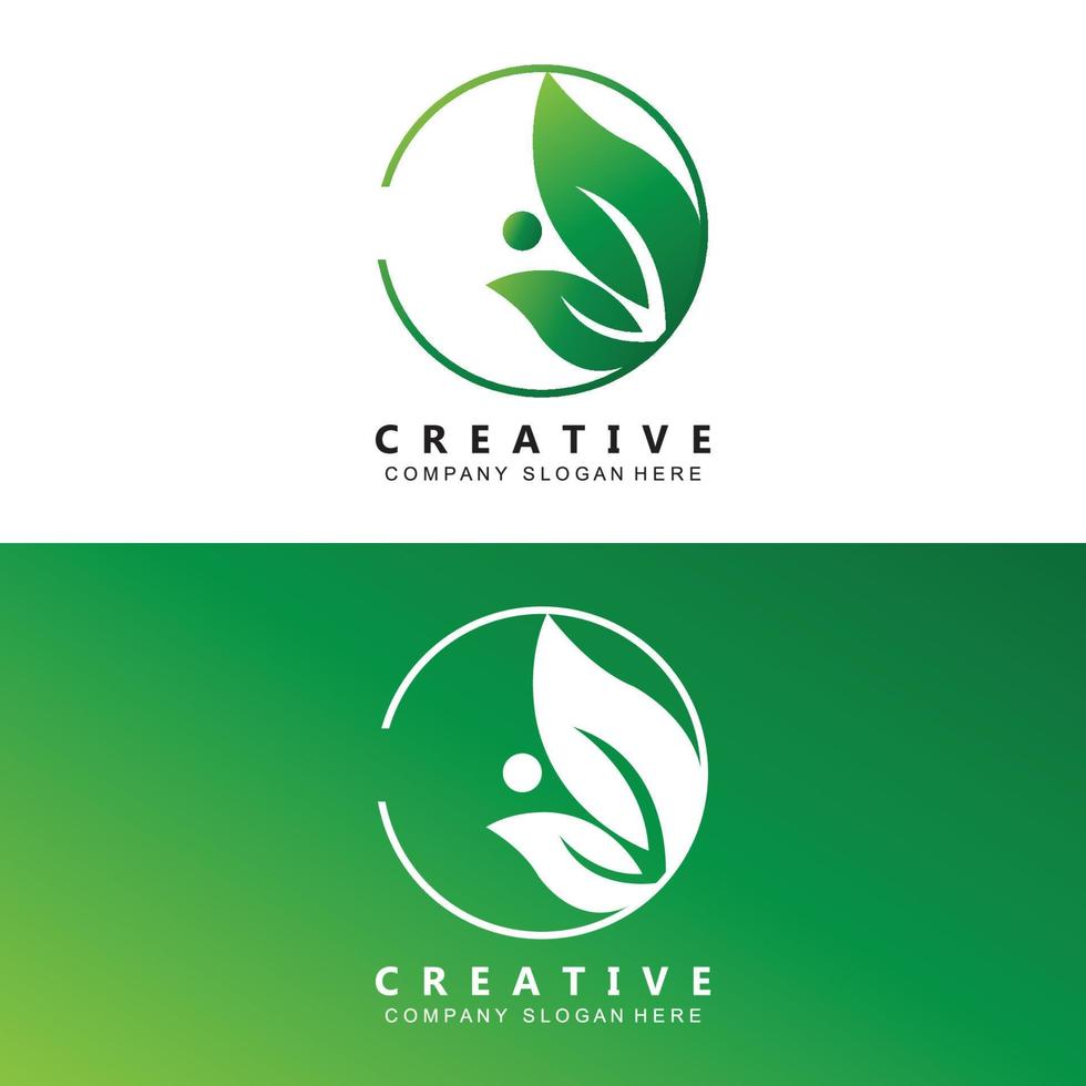 blad logotyp vektor eco energi symbol med naturlig grön Färg design för organisk återvinning teknologi.