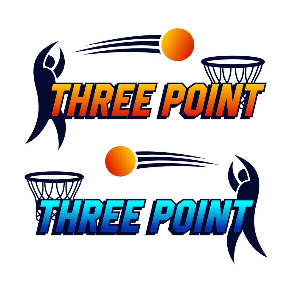 drei Punkte mit Ball im Basketballspiel-Vektordesign vektor