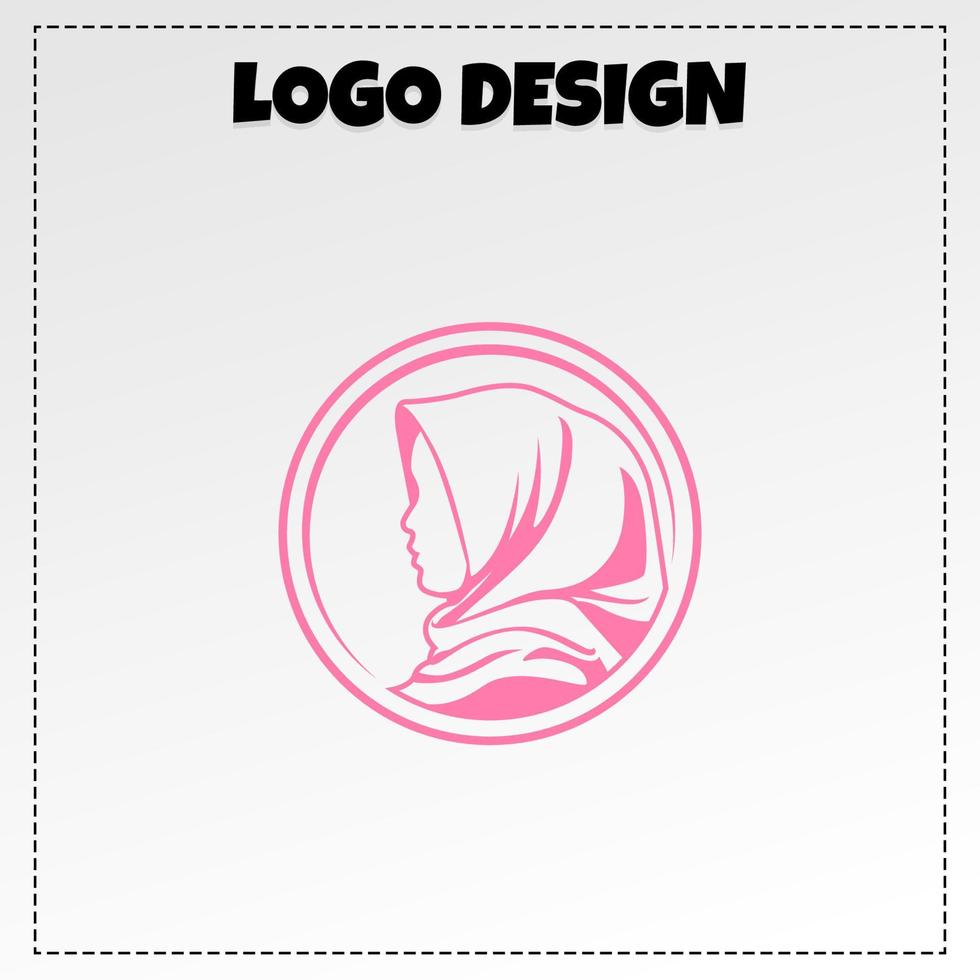 hijab logotyp maskot illustration vektor design