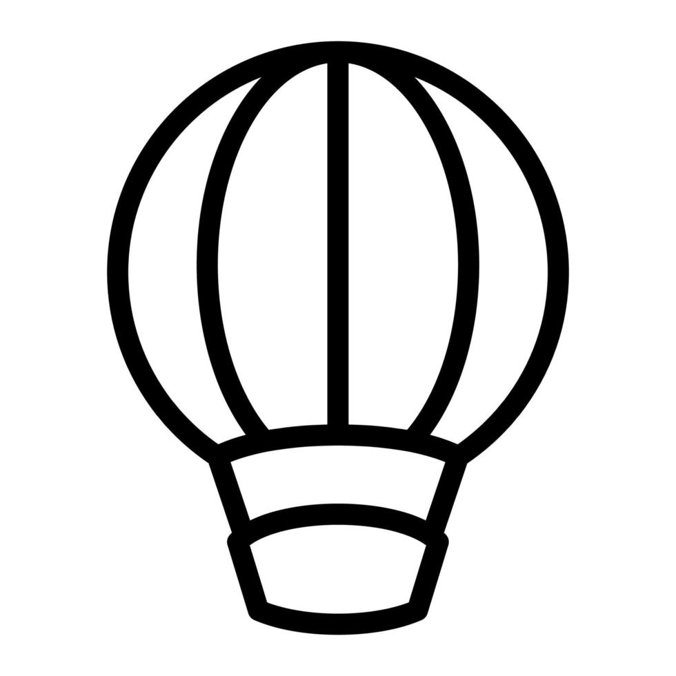 Luftballon Liniensymbol auf weißem Hintergrund vektor