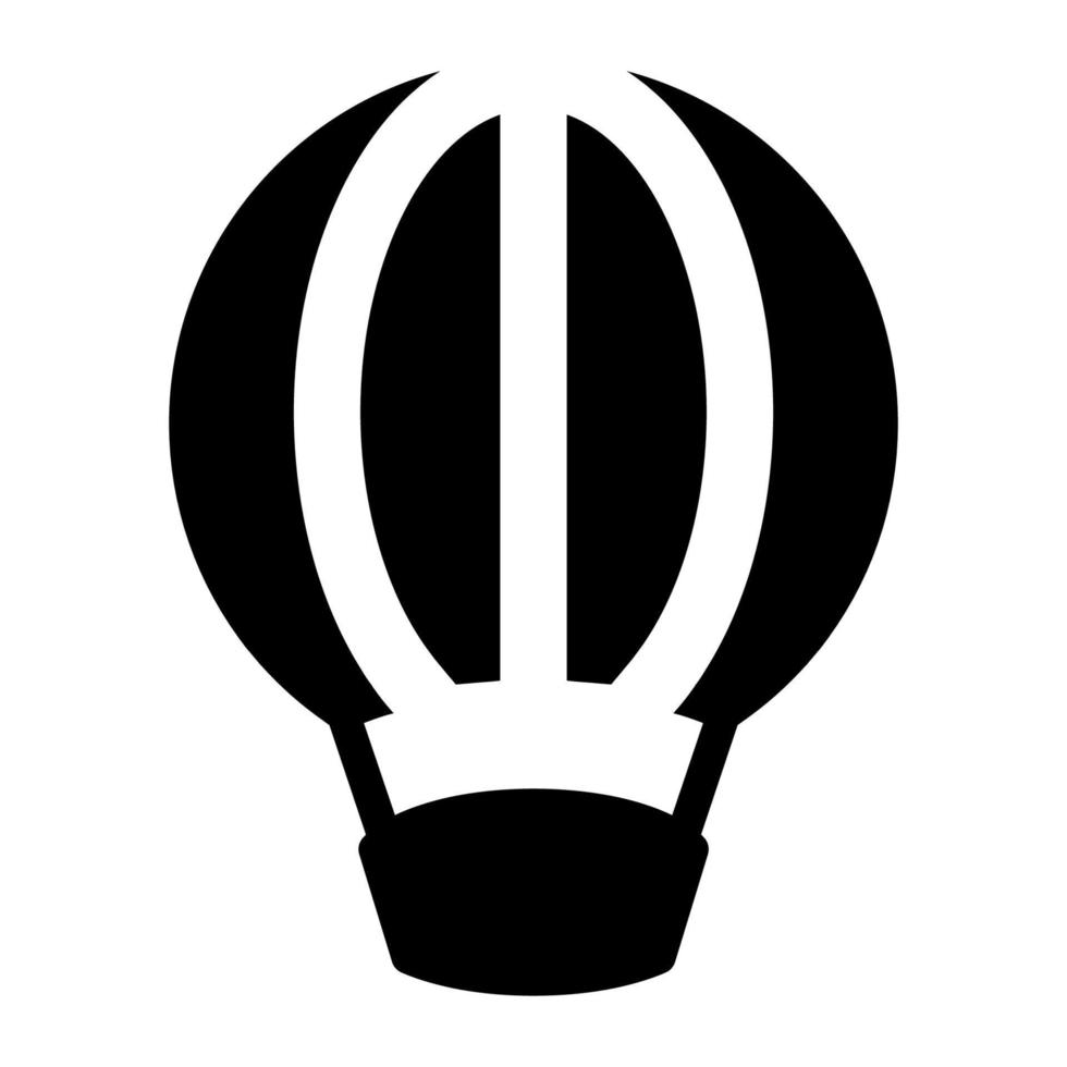 Glyph-Luftballon-Symbol auf weißem Hintergrund vektor