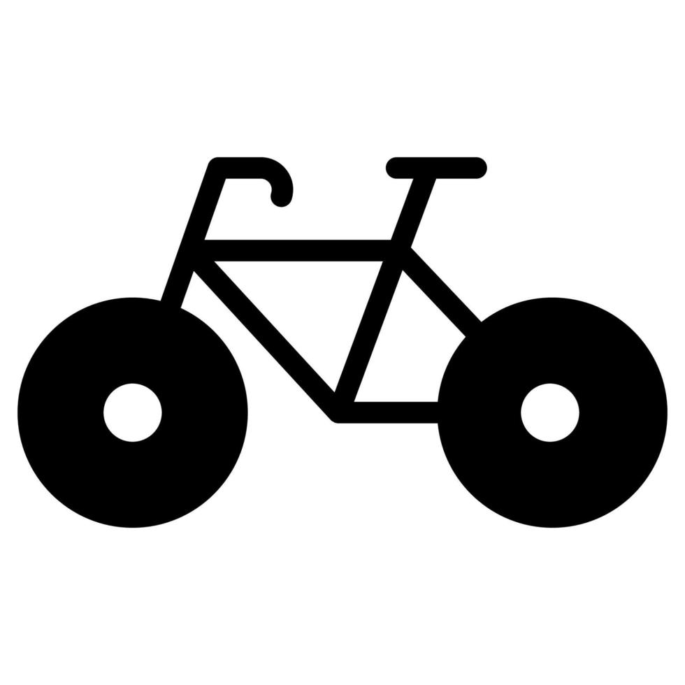 Glyphe Fahrradsymbol auf weißem Hintergrund vektor