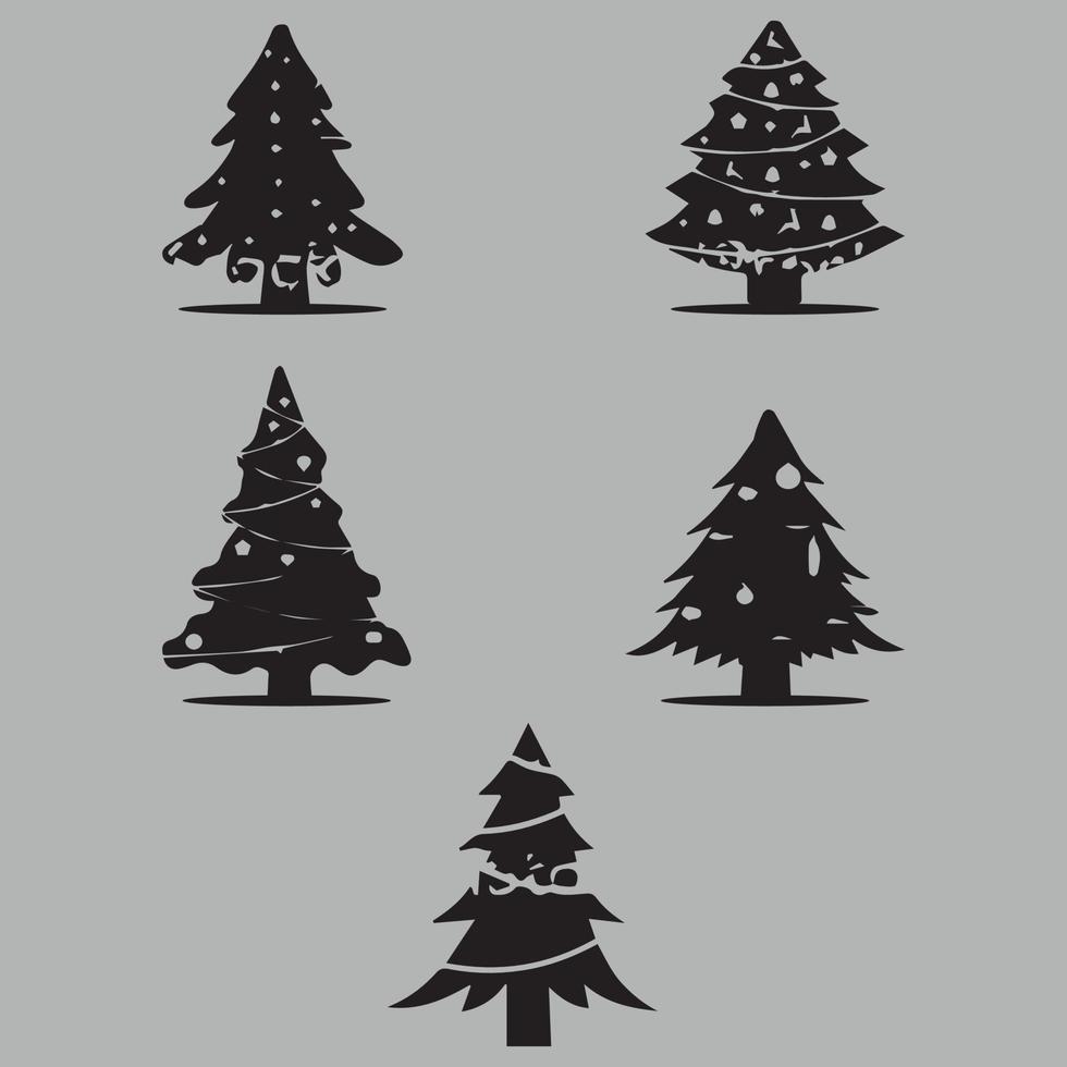 weihnachtsbaum oder weihnachtsbaumsilhouette vektor