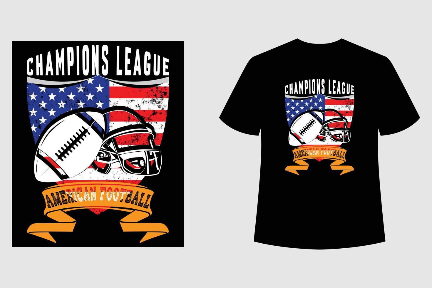 T-Shirt-Design für amerikanischen Fußball oder US-Fußball vektor