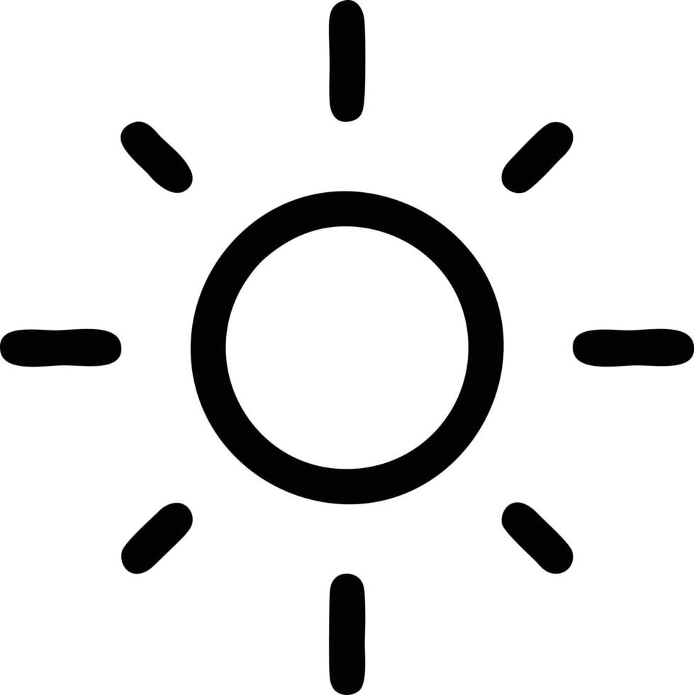 Sol ikon i vit bakgrund, illustration av Sol ikon symbol i svart på vit bakgrund vektor