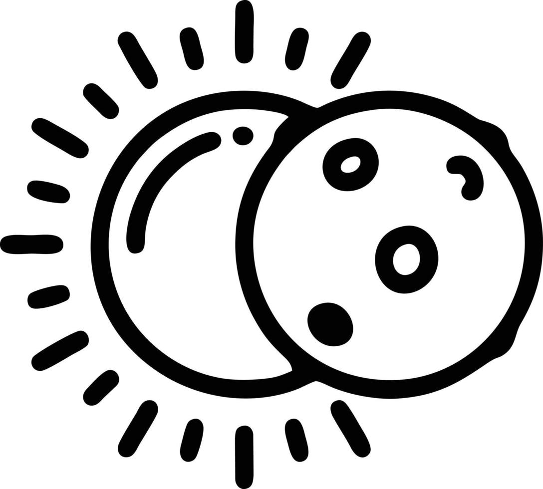 Sonnensymbol auf weißem Hintergrund, Illustration des Sonnensymbolsymbols in Schwarz auf weißem Hintergrund vektor