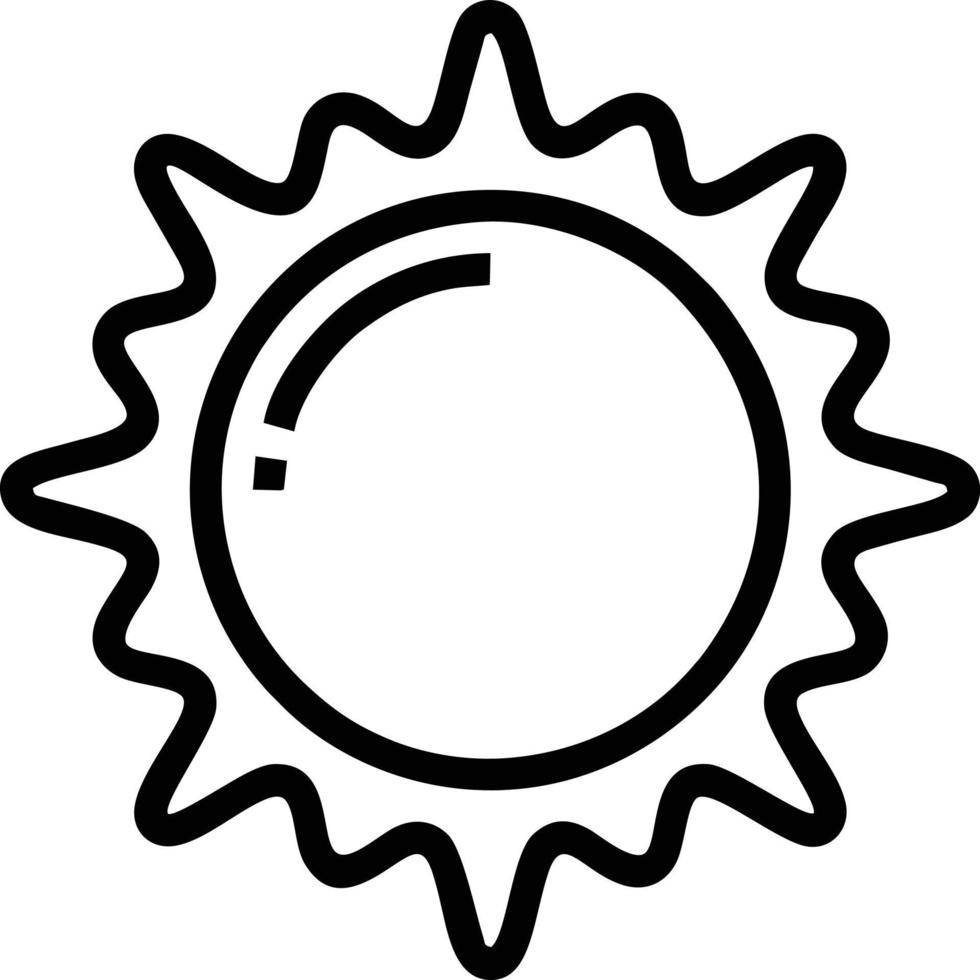 Sonnensymbol auf weißem Hintergrund, Illustration des Sonnensymbolsymbols in Schwarz auf weißem Hintergrund vektor