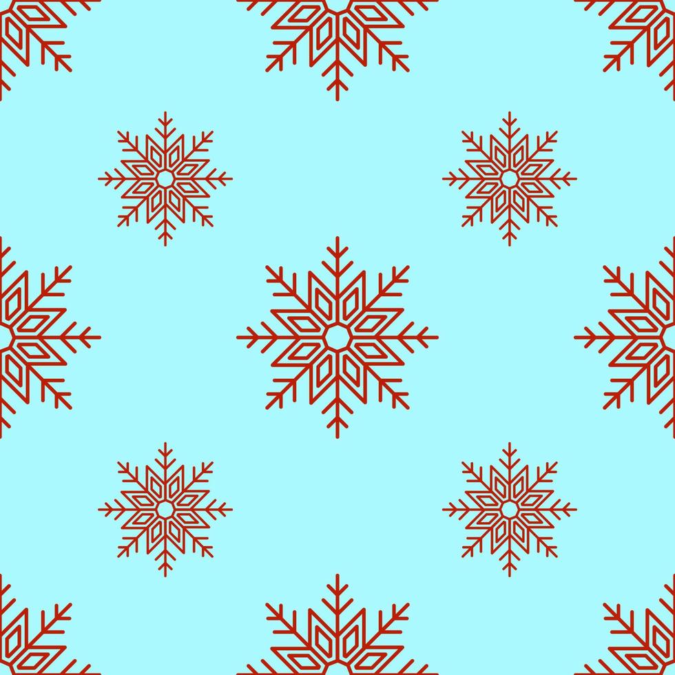 vektor vibrerande sömlös mönster av röd snöflingor på ljus blå bakgrund. perfekt för textil, tapeter, webb webbplatser, omslag, vykort. vinter, jul och ny år begrepp