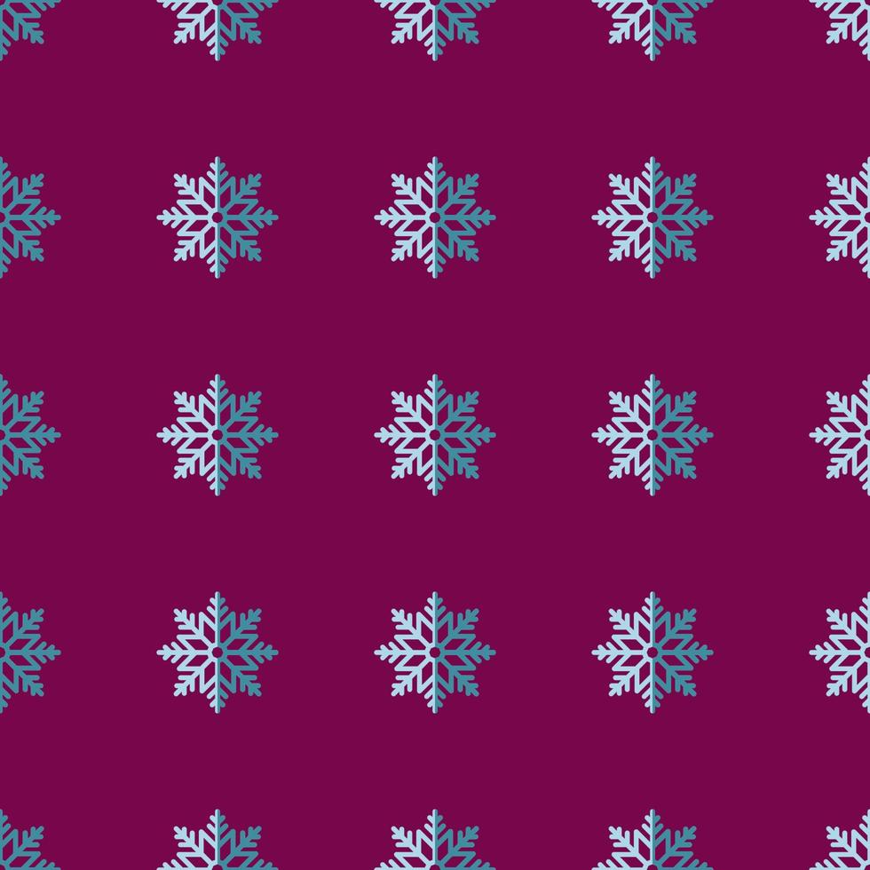 Vektor nahtlose Muster von Schneeflocken auf dunkelrotem Hintergrund. perfekt für textil, verpackung, stoff, tapeten. winter-, weihnachts- und neujahrskonzept