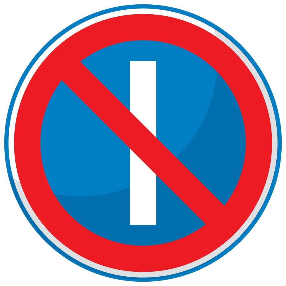 parkering förbjuden på udda dagar tecken isolerad på vit bakgrund vektor