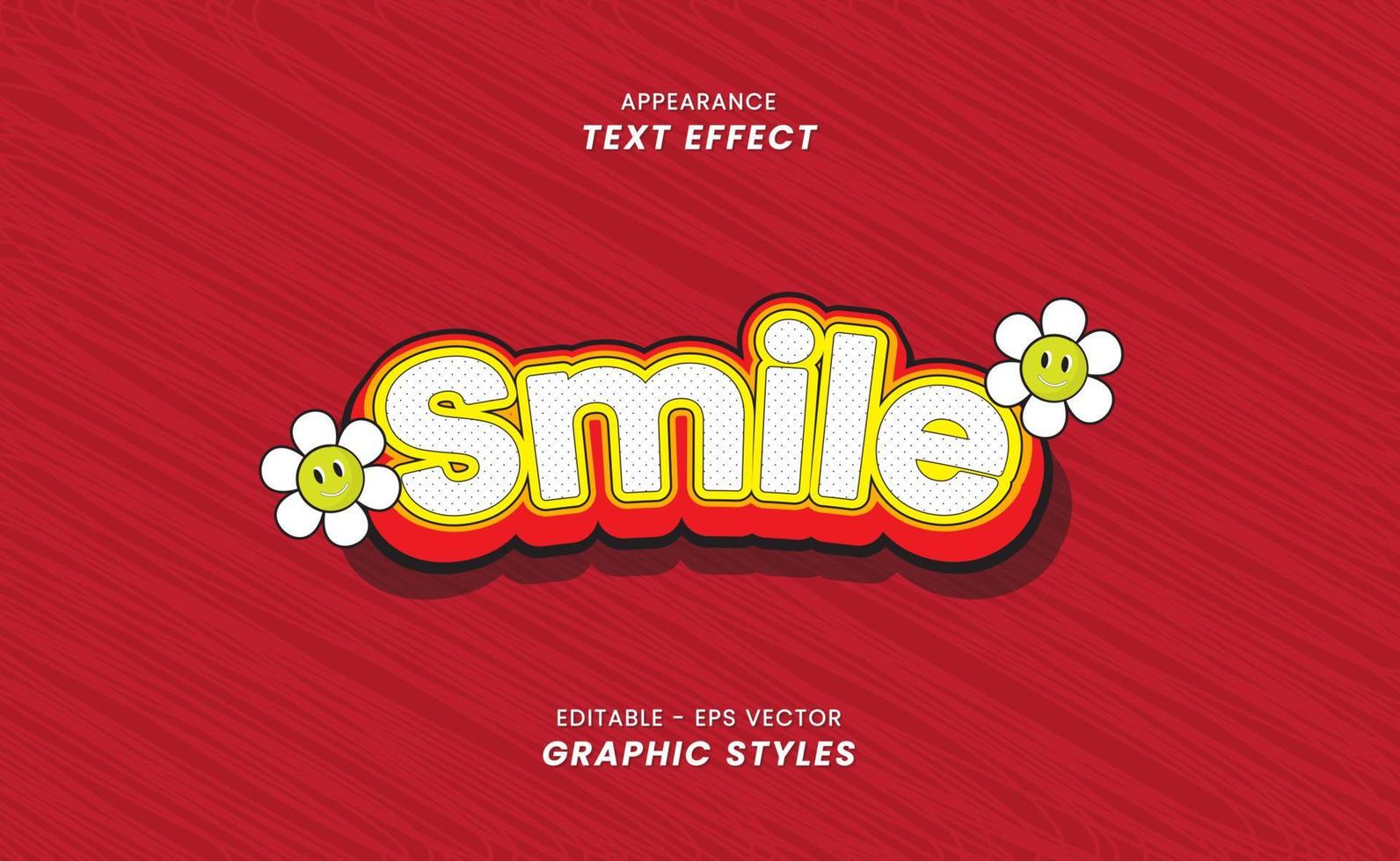 utseende text effekter - med redigerbar leende ord. vektor