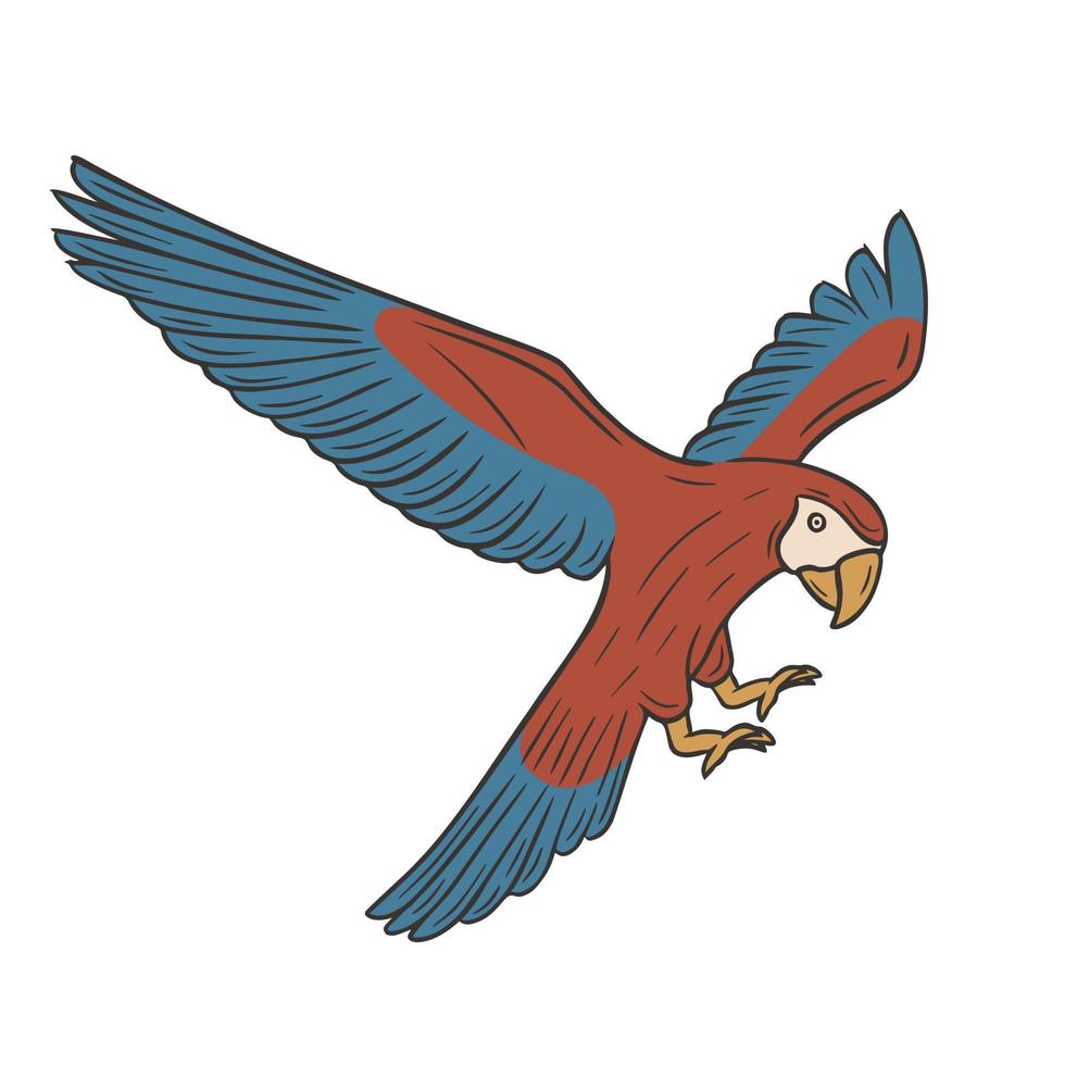 Papagei handgezeichnete Doodle-Vektor-Illustration vektor