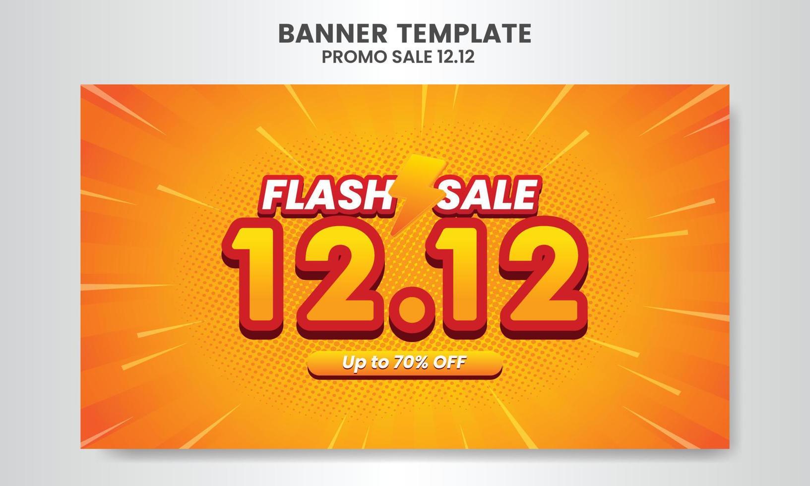 12.12 Einkaufstag Flash Sale Super Sale Banner Template Design Sonderangebot Rabatt vektor