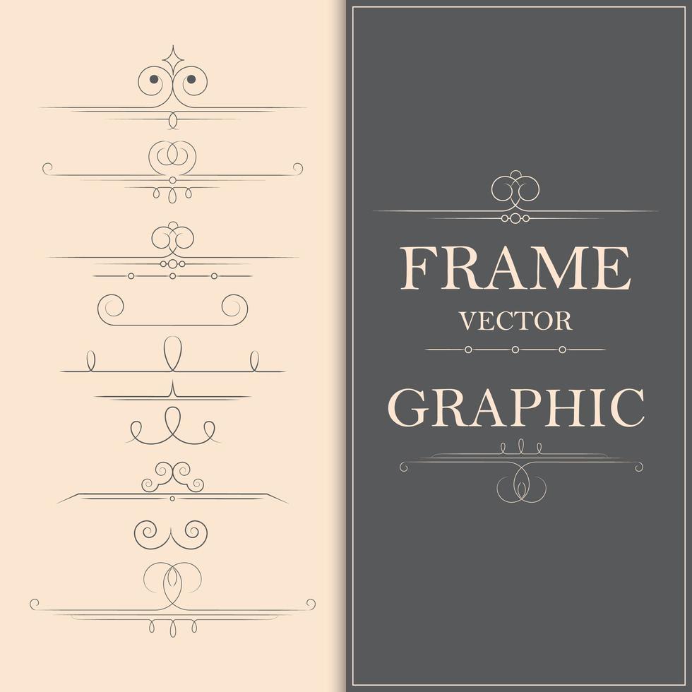 dekorativa vintage ramelement vektor
