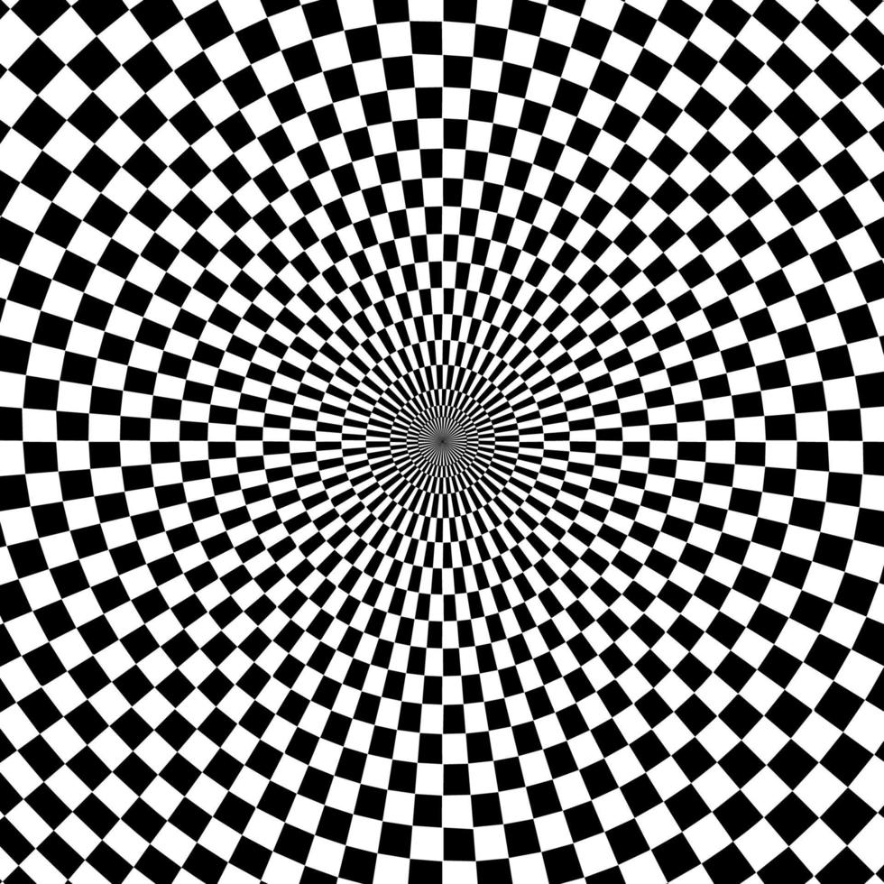 optisk illusion rutig tratt. eps 10 vektor illustration.