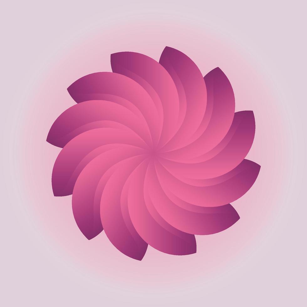 abstraktes Farbverlaufsblumen-Logo isoliert auf weißem Hintergrund. vektor