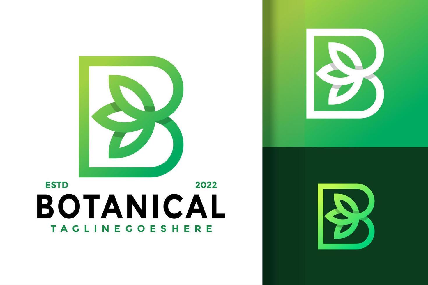 botanisches b-Buchstaben-Logo-Design, Markenidentitäts-Logos-Vektor, modernes Logo, Logo-Designs-Vektor-Illustrationsvorlage vektor