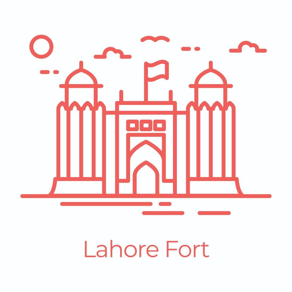 trendiges lahore fort vektor