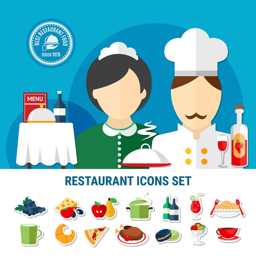 Restaurant Icon Set vektor