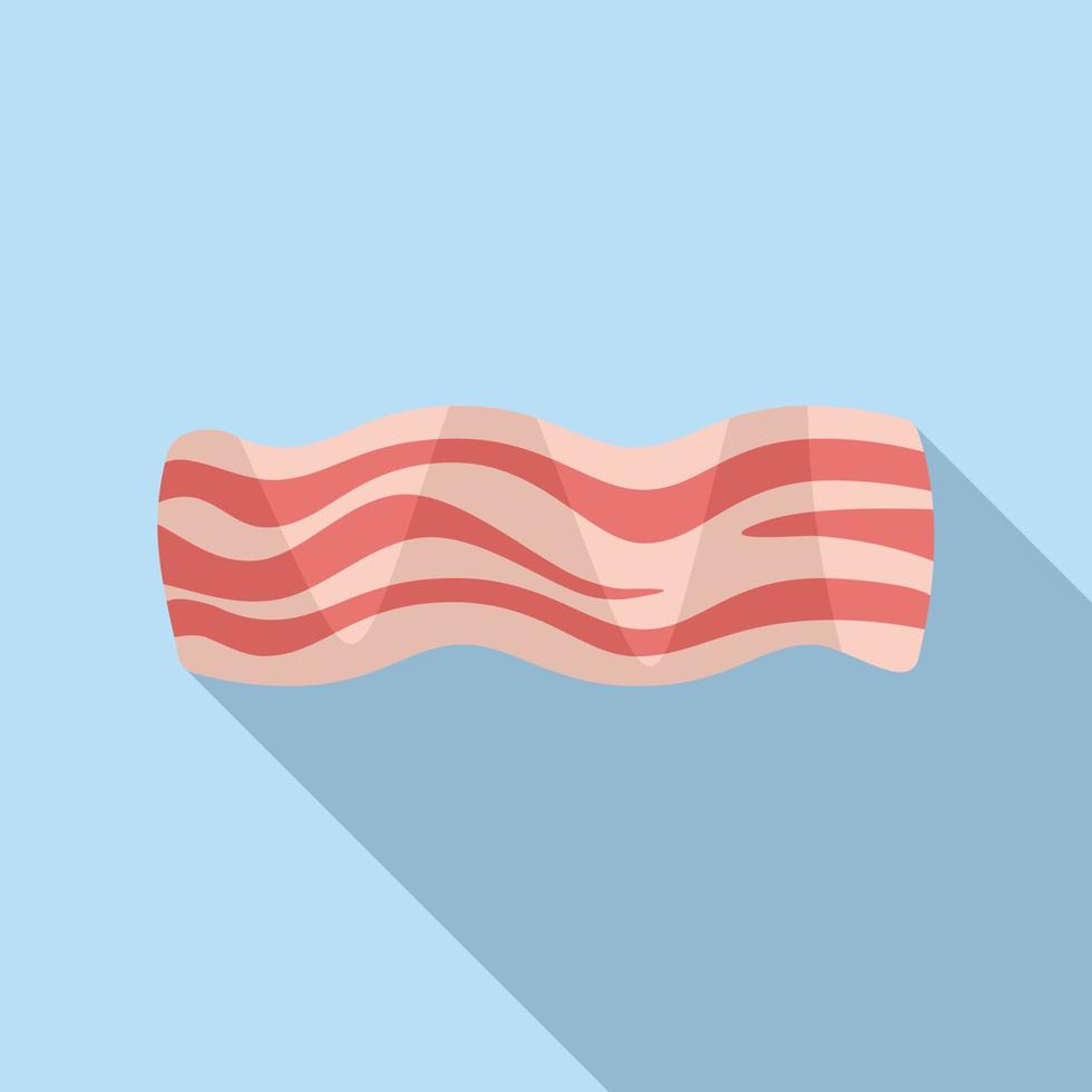 kött bacon ikon platt vektor. skiva rökt vektor