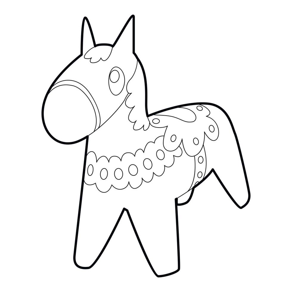leksak häst ikon , översikt stil vektor