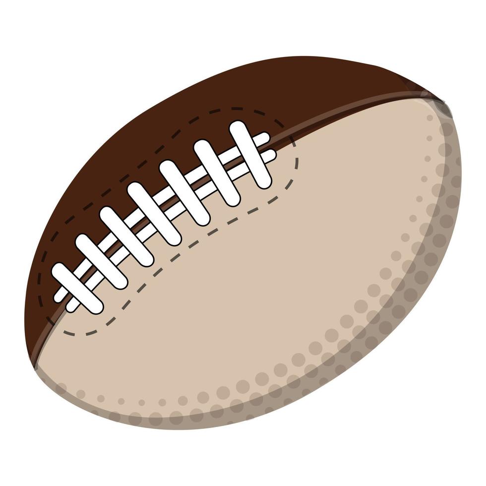 American-Football-Ball-Symbol Cartoon-Vektor. Sportausrüstung vektor