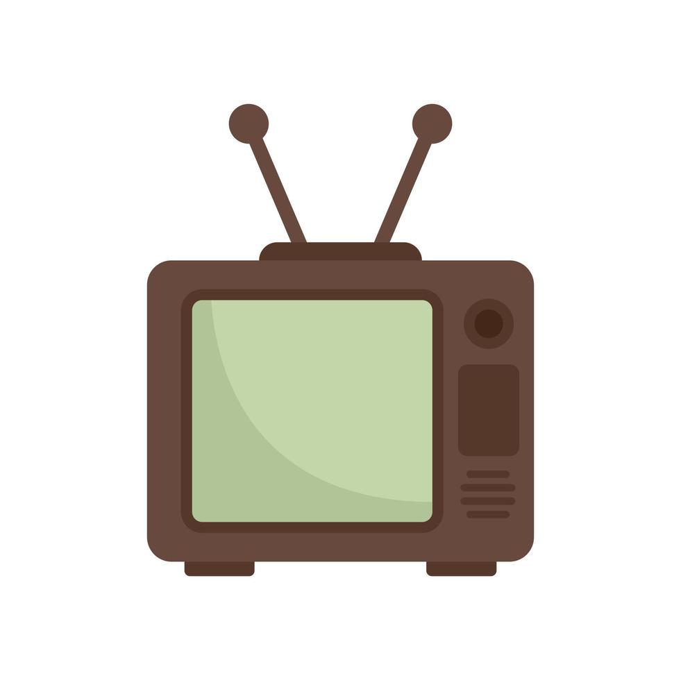 gammal TV uppsättning ikon platt isolerat vektor