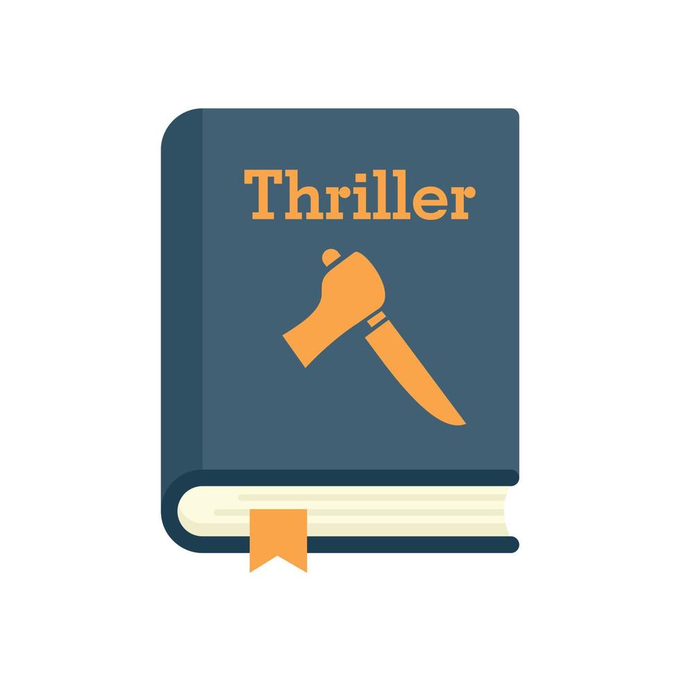 Thriller-Buchsymbol flach isolierter Vektor