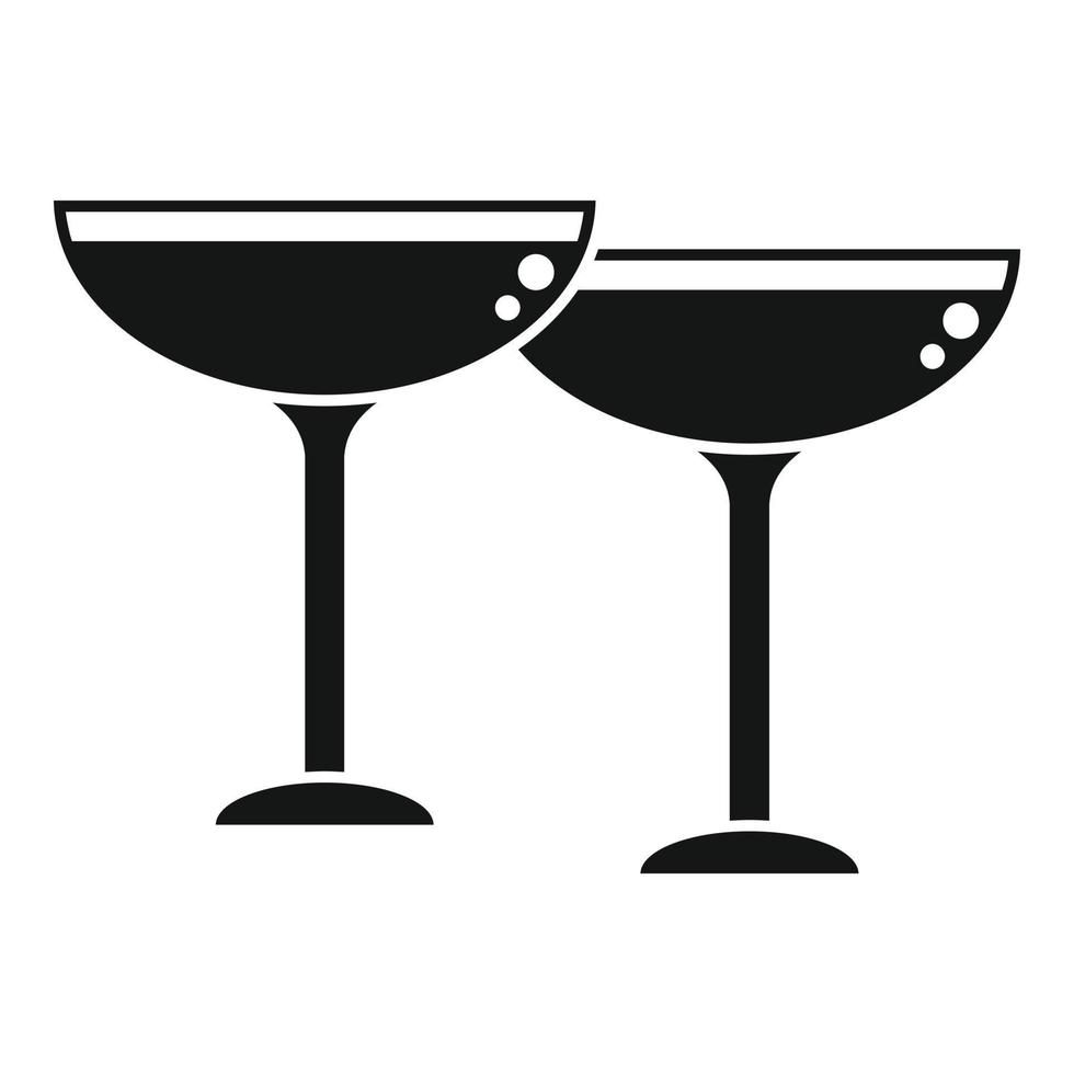 Mimosen-Cocktail-Symbol einfacher Vektor. Toast trinken vektor
