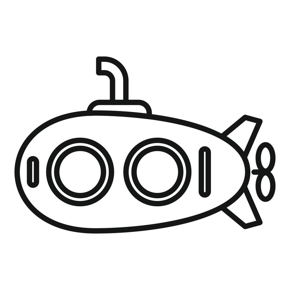 Sea Bathyscaphe Symbol Umrissvektor. U-Boot-Schiff vektor