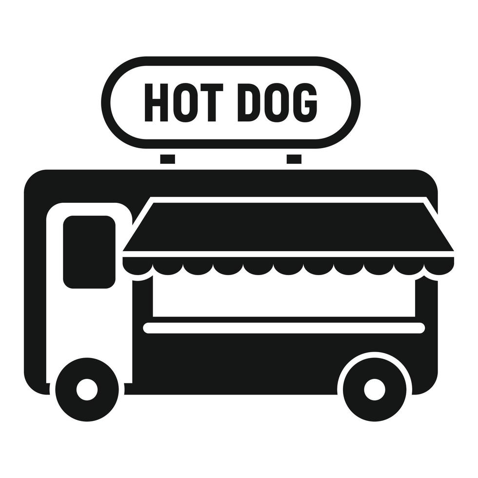 Hot-Dog-LKW-Symbol einfacher Vektor. Imbiss-Stand vektor