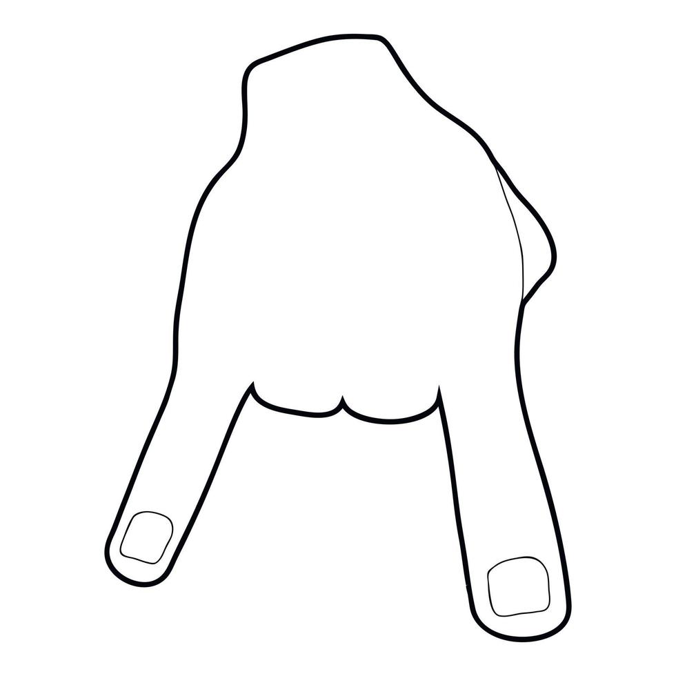 Zwei-Finger-Symbol, Umrissstil vektor