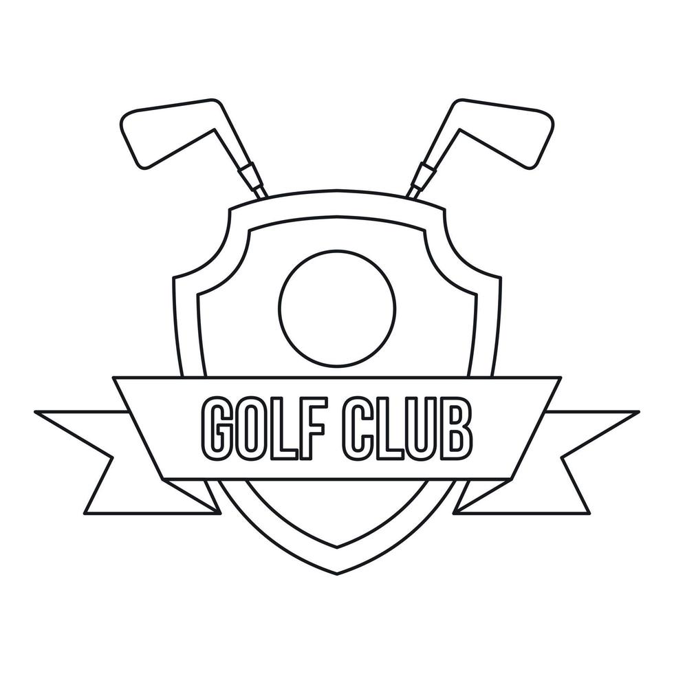golf klubb ikon, översikt stil vektor