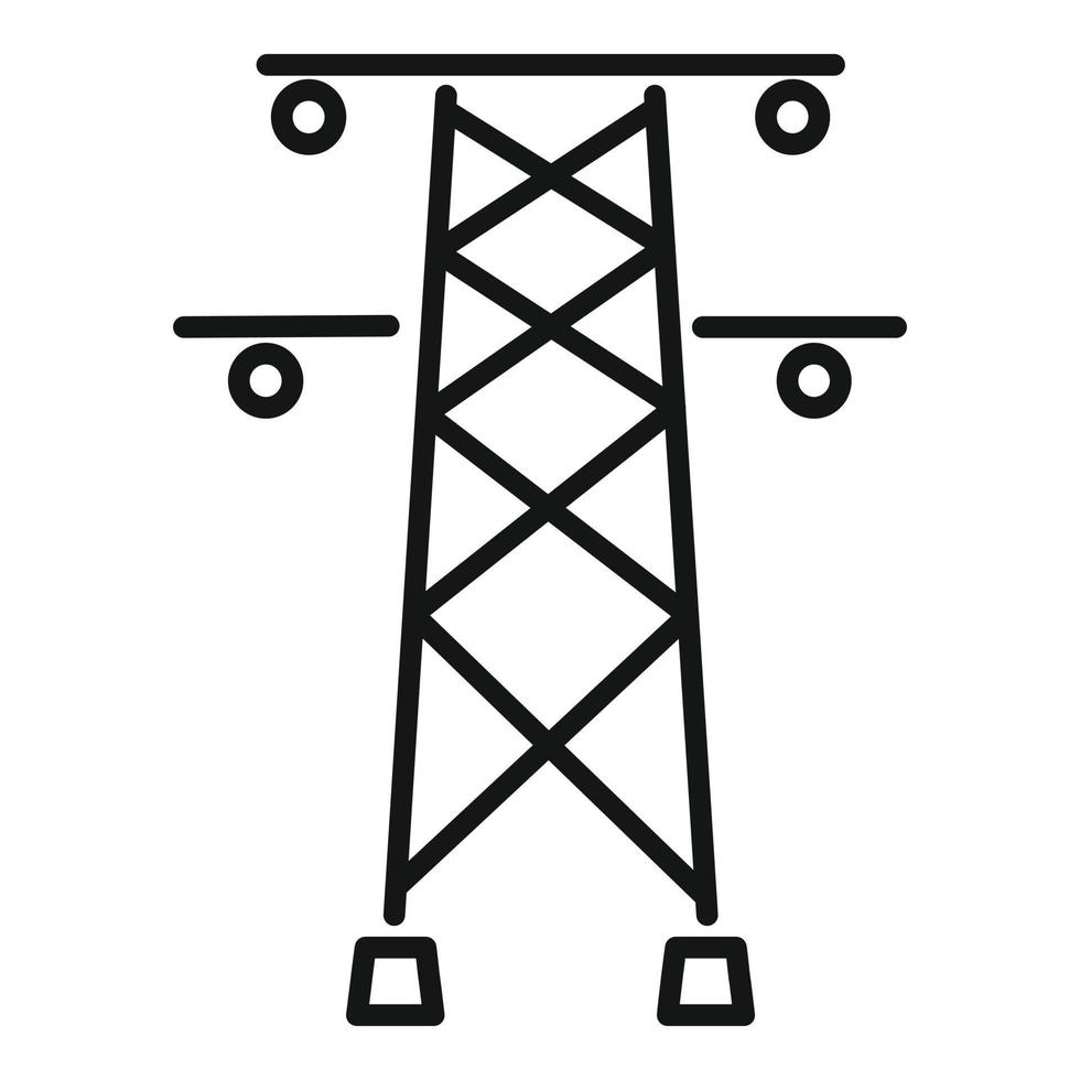 Umrissvektor für elektrische Turmsymbole. Wasserenergie vektor