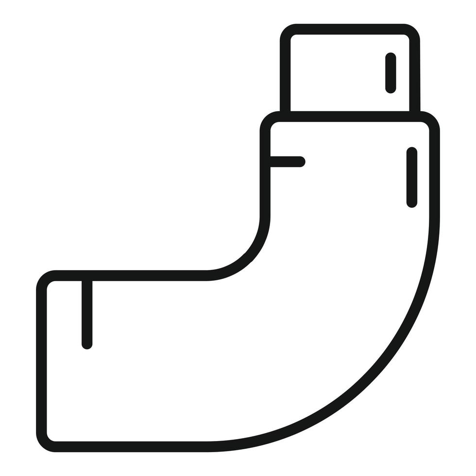 Eckrohr-Symbol Umrissvektor. Sanitär-Pipeline vektor