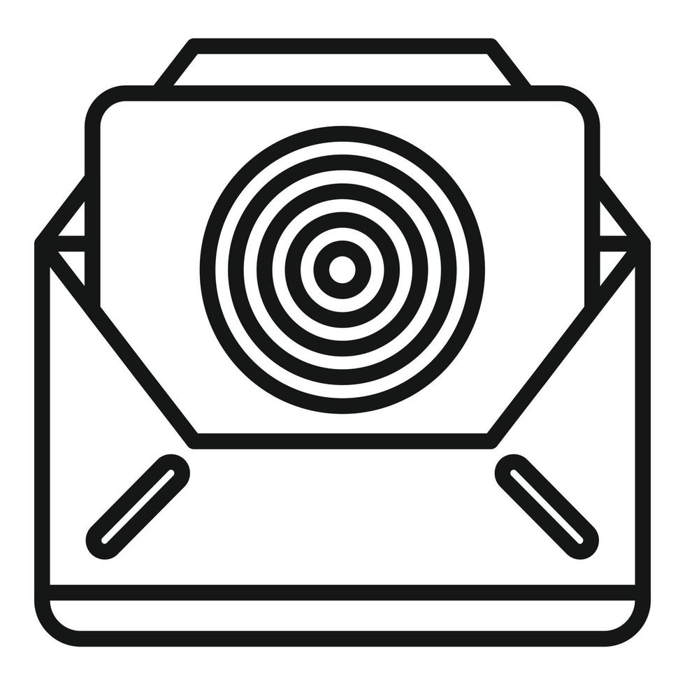 E-Mail-Zielsymbol-Umrissvektor. Jägergruppe vektor